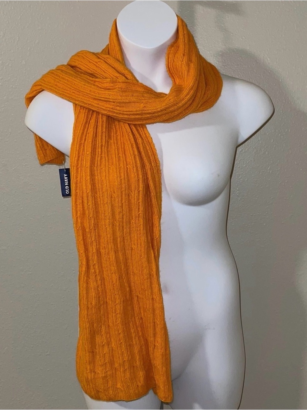 Old Navy Orange Ribbed Knit Scarf, NWT